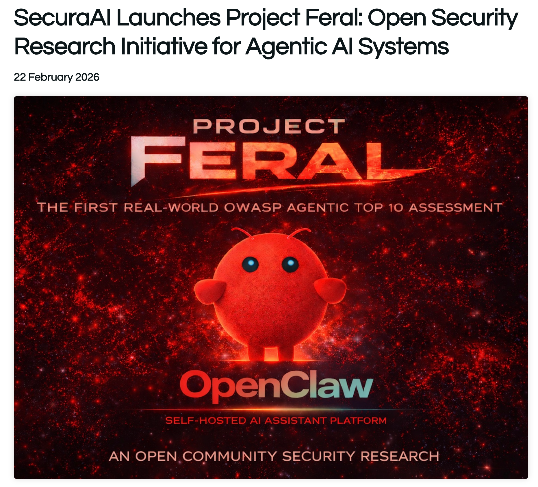 SecuraAI Launches Project Feral article thumbnail